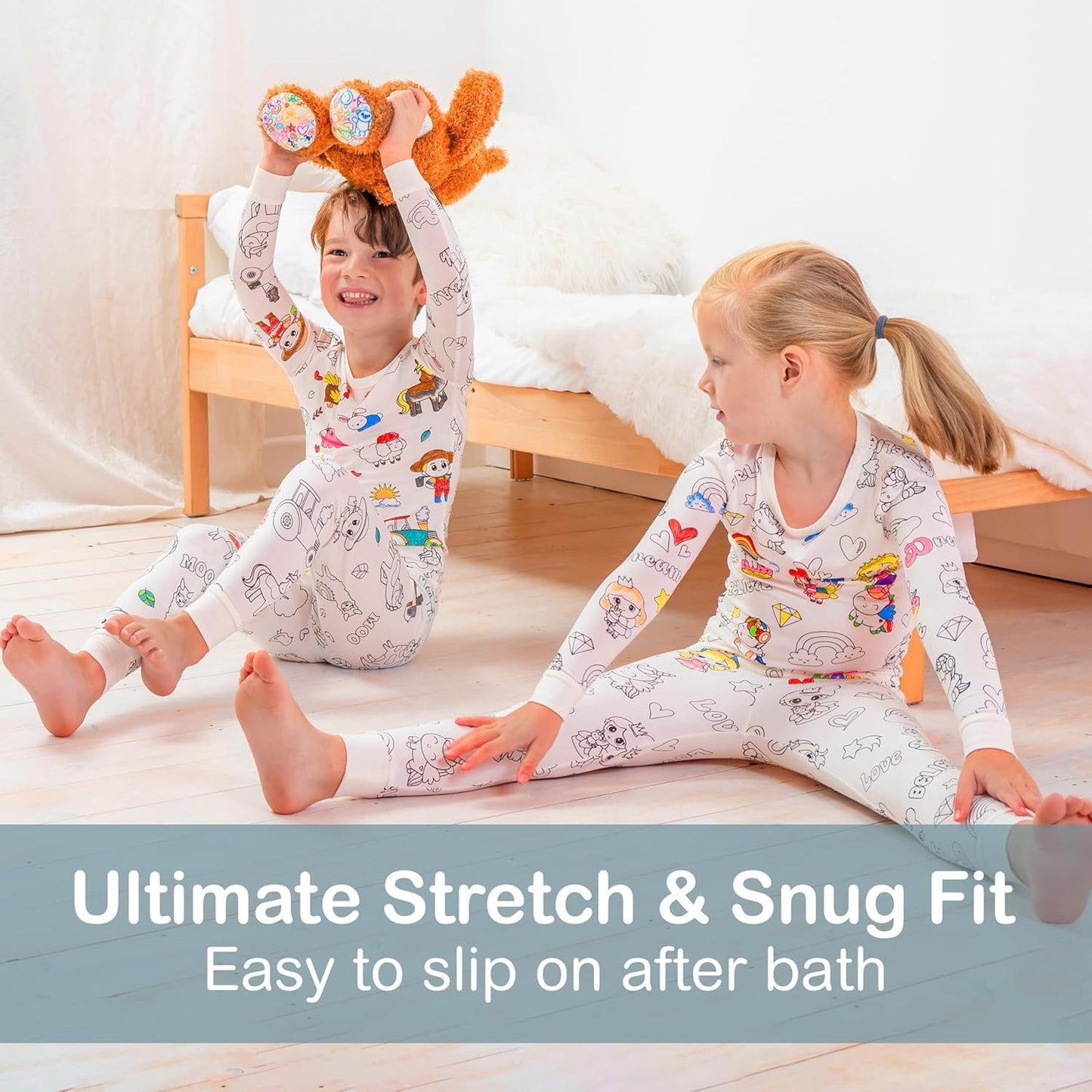 Kids Coloring Pajamas with Markers