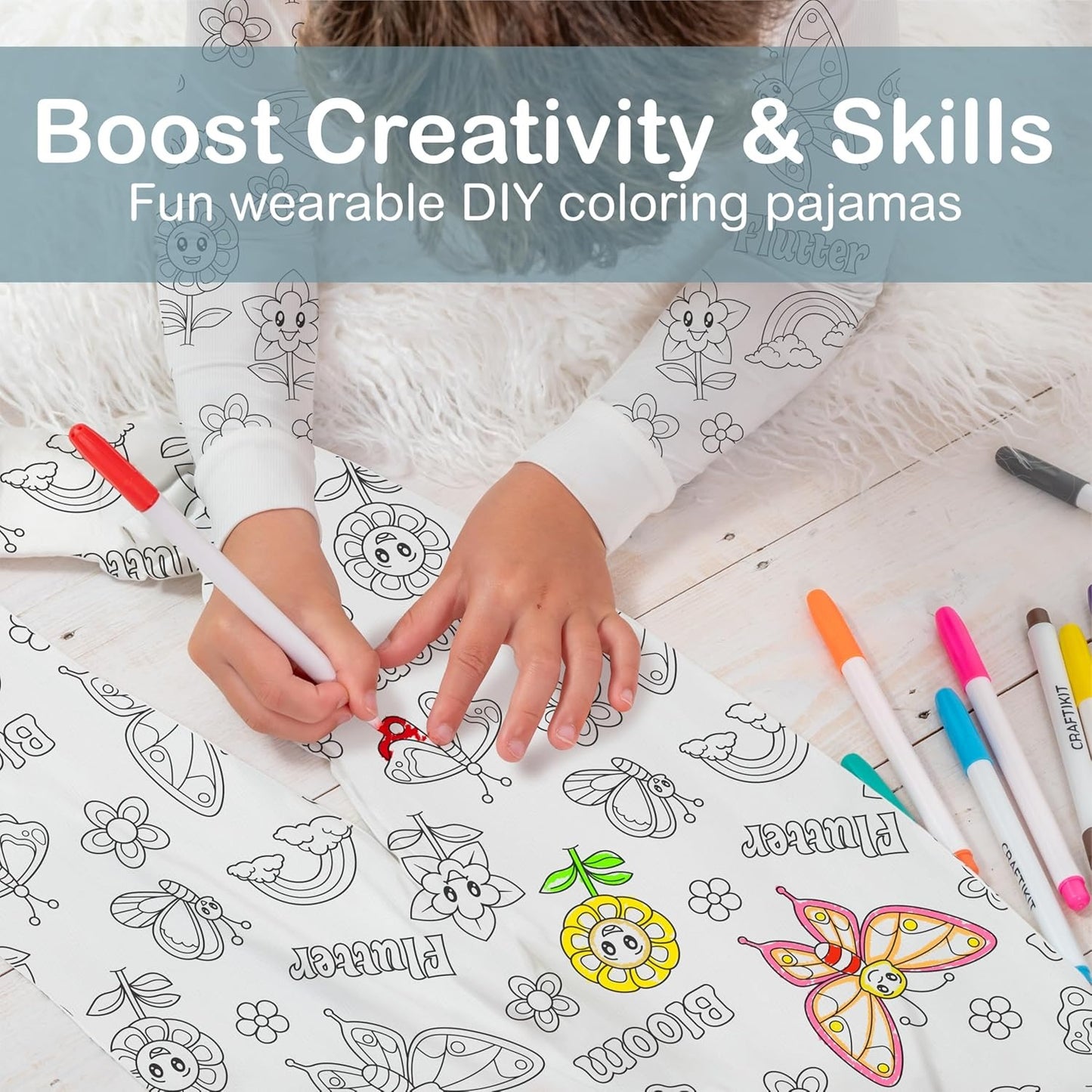 Kids Coloring Pajamas with Markers