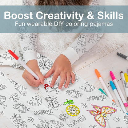 Kids Coloring Pajamas with Markers