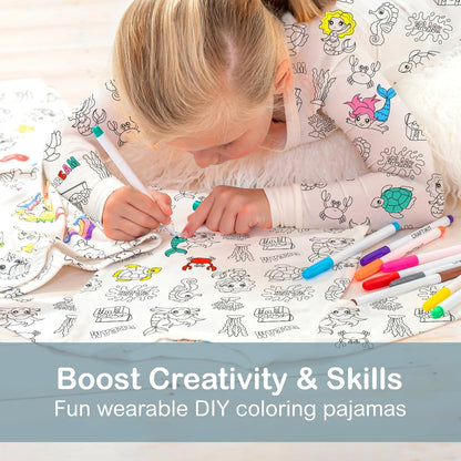 Kids Coloring Pajamas with Markers